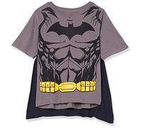 DC Comics Kurzarm-T-Shirt für Jungen mit Batman-Umhang, Kohlefarben/schwarz, 5-6