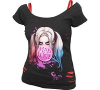 DC Comics T-Shirt Batman & Harley Quinn Kurzarm Damen Schwarz/Rot Gr. L