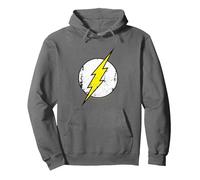 DC Comics Flash Distressed Logo Pullover Hoodie, Unisex für Erwachsene, Anthrazit, M