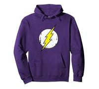 DC Comics Flash Distressed Logo Pullover Hoodie, Unisex für Erwachsene, Violett, S