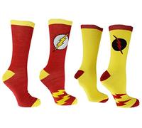 DC Comics Flash Reverse Flash 2 Pack Casual Crew Socks,Multi Colored, Fits Shoe size-6-12