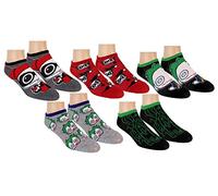 DC Comics Harley Quinn Suicide Squad Knöchel-Socken für Damen, 5 Paar (Grün/Rot) 9-11