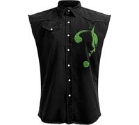 DC Comics Herren M602 Hemd mit Button-Down-Kragen, Schwarz, L