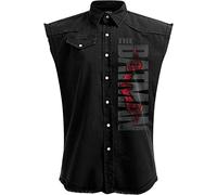 DC Comics Herren M602-l Hemd mit Button-Down-Kragen, Schwarz, L