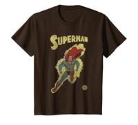 DC Comics Justice League Retro Superman Yellow T-Shirt, Kinder, Braun, 116