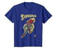 DC Comics Justice League Retro Superman Yellow T-Shirt, Kinder, Königsblau, 128