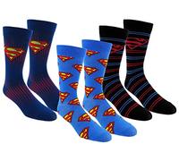 DC Comics Mens Superman Casual Crew Socks 3 Pair Pack (One Size, Superman 3)