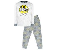 DC Comics Pyjama-Set für Jungen im Alter von 3-10 Jahren, langärmelig, Batman-PJs, 100% Baumwolle, Superhelden-Kostüm, offizielles Lizenzprodukt, Geschenk für Jungen