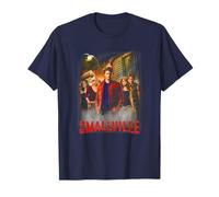 DC Comics Smallville TV Series T-Shirt, Herren, Unisex Kinder, Kurzarm, Klassisches V-Ausschnitt T-Shirt, Blau, S
