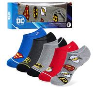 DC Comics Socken für Kinder 5er-Pack Batman Superman Sneaker Socken Jungen und Mädchen (30-35, Mehrfarbig)