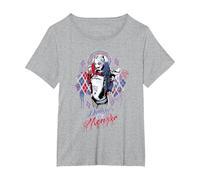 DC Comics Suicide Squad Daddys Lil Monster T-Shirt, Damen Große Größen, Grau Meliert, 3X