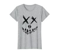 DC Comics Suicide Squad Skull Face T-Shirt, Damen, Grau Meliert, S
