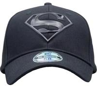 DC Comics Superman Baseballkappe mit Gummi-Logo, Schwarz, Schwarz , Einheitsgröße