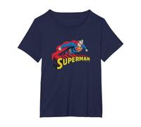 DC Comics Superman Flying T-Shirt, Unisex Erwachsene und Kinder, Blau, S, Halbarm, Klassische Passform