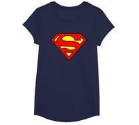 DC Comics Superman Logo Camiseta T-Shirt, Mädchen, Marineblau, M