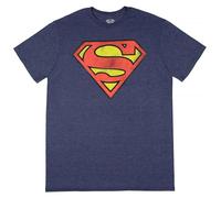 DC Comics Superman Logo Navy Heather T-Shirt Officially Licensed