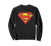 DC Comics Superman Logo Sweatshirt, Unisex für Erwachsene, Schwarz, M