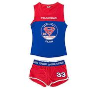 DC Comics Superman Schlafanzug für Damen, aus Baumwolle, Shorts und Tanktop 4058, Rot Large