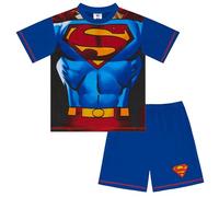 DC Comics Superman - Schlafanzug mit Kurzarm für Kinder - 100% Baumwolle - 7-8 Jahre: 128cm