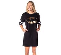 DC Comics Womens' Batman Classic Symbol Nightgown Pajama Shirt Dress (XX-Large) Black