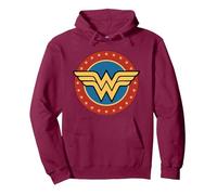 DC Comics Wonder Woman Circle Logo Pullover Hoodie, Unisex für Erwachsene, Kastanienbraun, L