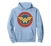 DC Comics Wonder Woman Circle Logo Pullover Hoodie, Unisex für Erwachsene, Taubenblau, XXL