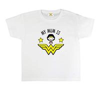 DC Comics Wonder Woman Meine Mamma ist Wonder Woman Mädchen-T-Shirt Weiß 98 | Ages 3-7, Mädchen Mode Geschenke, Kinderkleidung, Mama & Tochter, Kinder-Geburtstags-Geschenk-Idee