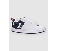 Sneaker DC SHOES "Court Graffik", Gr. 10,5(44), weiß, navy, rot, Obermaterial: Leder (Kuh) / Futter: Textil / Außensohle: Gummi, Schuhe (25120506-10,5) weiß, navy, rot