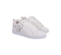 Sneaker DC SHOES "Court Graffik" Gr. 7,5(38,5), weiß (white, m silver) Schuhe Skaterschuh Sneaker low Sportschuhe (92468546-7,5)