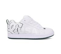 Sneaker DC SHOES "Court Graffik", Herren, Gr. 11,5(45), weiß (weiß, whtie, grün), 57.05% Leder, 28.2% Synthetikmaterial, 13.87% Polyester, 0.88% Textil, Schuhe Sneaker (46359710-11,5) weiß, whtie, grü