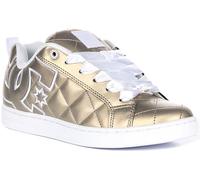 Dc Shoes Court Graffik S Damen Quilted Vent Hole Ribbon Lace Sneaker, gold, 39 EU
