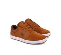 Schnürschuh DC SHOES "Crisis 2", Herren, Gr. 8(40,5), weiß (braun, weiß), Obermaterial: Leder [Kuh] / Futter: Textil / Außensohle: Gummi., Schuhe Schnürschuh (84799048-8) braun, weiß
