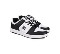 Sneaker DC SHOES "Manteca", Herren, Gr. 10,5 (44), schwarz-weiß (weiß, schwarz, weiß), Obermaterial: Leder (Kuh) / Futter: Textil / Außensohle: Gummi, Schuhe (42743059-10,5) weiß, schwarz, weiß