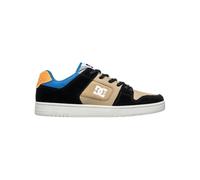 Sneaker DC SHOES "Manteca", Gr. 8,5(41), bunt (schwarz, orange, blau), Obermaterial: Leder (Kuh) / Futter: Textil / Außensohle: Gummi, Schuhe (97249252-8,5) schwarz, orange, blau