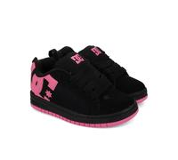 DC Unisex-Child Court Graffik Low Top Skate Shoe Sneaker, Black/Pink, 2 M M US Big Kid