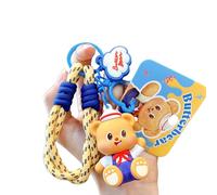 Dcaknri Stilvoller Butter-Schlüsselanhänger, Rucksack, Charm, Cartoon-Bär-Design, leichte Legierung, Accessoire für Partygeschenke, Sporttaschen, Dekorationen, Schlüsselanhänger, gelb