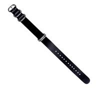 Dcasmo group Uhrenarmband aus Leder Nato Militär für Herren Neuware Vintage - Original Racing Rally Diver Armband - Traditionelles Retro Strap (SCHWARZ, 20 MM)