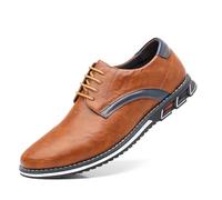 Dcbdx Herren Anzug Schuhe Elegante Business Casual Lederschuhe Herren Klassische Anzugschuhe Schnürhalbschuhe,Gelb,49 EU