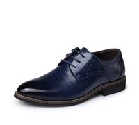 Dcbdx Herren Elegante Hochzeit Schuhe Atmungsaktiv Freizeitschuhe Business Casual Lederschuhe,Blau,43 EU