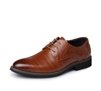 Dcbdx Herren Elegante Hochzeit Schuhe Atmungsaktiv Freizeitschuhe Business Casual Lederschuhe,Gelb,38 EU