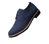 Dcbdx Herren Elegante Wildleder Schuhe Freizeit Business Schnürer Loafer Klassischer Businessschuhe Derby Oxfords Lederschuhe,Blau,45 EU