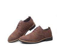 Dcbdx Herren Elegante Wildleder Schuhe Freizeit Business Schnürer Loafer Klassischer Businessschuhe Derby Oxfords Lederschuhe,Braun,46 EU