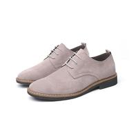 Dcbdx Herren Elegante Wildleder Schuhe Freizeit Business Schnürer Loafer Klassischer Businessschuhe Derby Oxfords Lederschuhe,Grau,42 EU