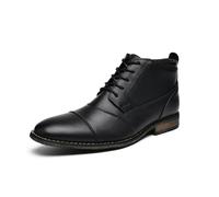 Dcbdx Herren Leder Stiefeletten Lace-Up Chelsea Stiefel Boots chukkastiefel Worker Biker Boots Formelle Business Stiefeletten,Schwarz,42.5 EU