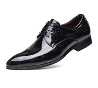 Dcbdx Shiny Floral Lackschuhe Herrenschuh Smokingschuhe Elegante Derby Schnürhalbschuhe Oxford Hochzeit Schuhe,Grau,50 EU