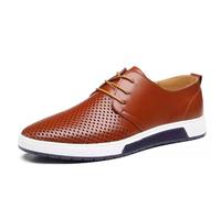 Dcbdx Sneakers Herren Atmungsaktiv Hohl Loafers Mokassins Freizeit Business Derby Oxford Hochzeit Schuhe,Braun,42 EU