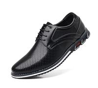Dcbdx Sommer Herren Business Schuhe Atmungsaktiv Schnürhalbschuhe Businessschuhe Derby Oxfords,Schwarz,53 EU
