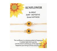 Dcfbkl 2 Stück europäische und persönliche, Sonnenblumen-Armreif, Legierung, Tropföl, handgewebt, Freundschaft, Schwester, Paare, Sonnenblumen-Armreif, Armbänder für Frauen