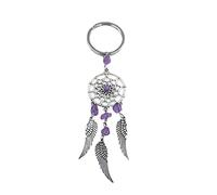 Dcfbkl Schlüsselanhänger aus Legierung, Naturstein, Flügel-Schlüsselanhänger für Männer und Frauen, Taschenanhänger, Partygeschenke, Zubehör, Charm-Schlüsselanhänger, violett, One size