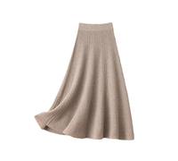 Dcvmvmn Damen Strickrock Kaschmir Merino Wollrock Lockerer Rock, Khaki9, L